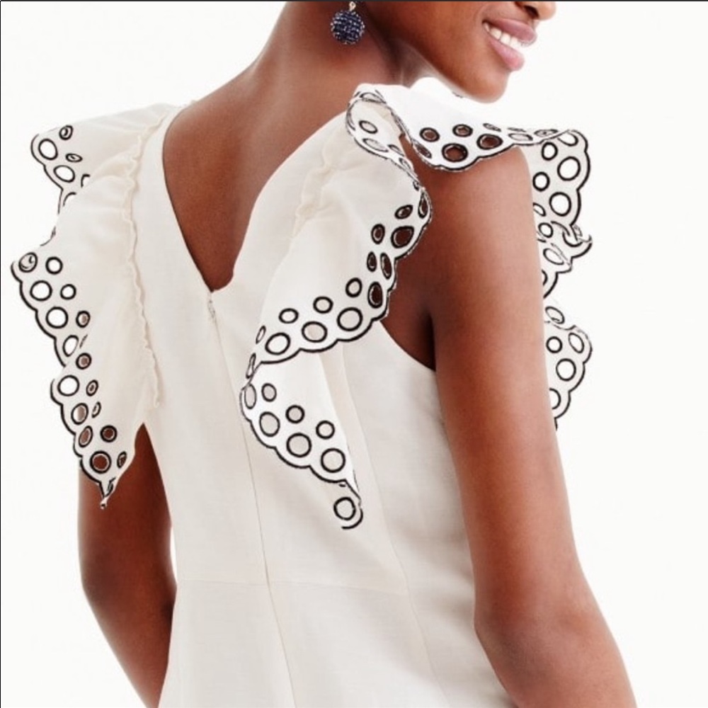 J. Crew ruffle-shoulder sheath dress